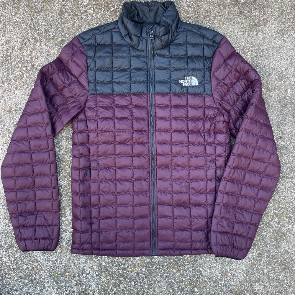 The North Face Men's Burgundy and Black Puffer Jacket